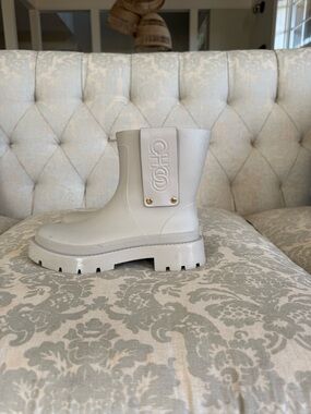 Jimmy Choo White Chunky Lug Chelsea Bootie